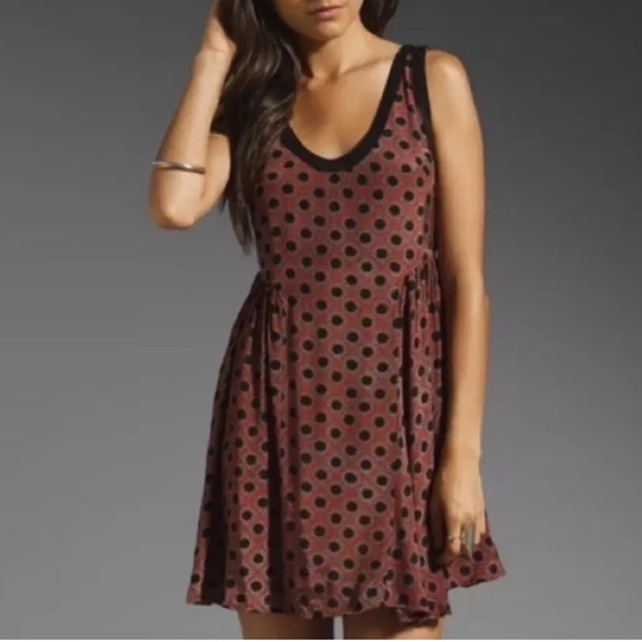 Free People Dresses & Skirts - Free People Molly Dot Sangria Swing Dress Size Medium